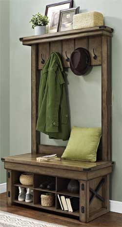 Rustic Hall Tree with Cubbies [1-Step Entryway Decorating]