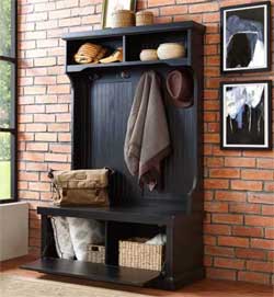 Vintage Distressed Hall Tree as a Stylish Entryway Mudroom