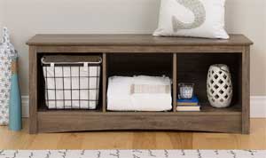 3-Cubby Bench Matches Prepac Entryway Organizer to Create a Mini Mudroom