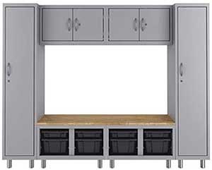 Large Industrial Mudroom Kit with Lockers, Cabinets, Cubbies and Bench