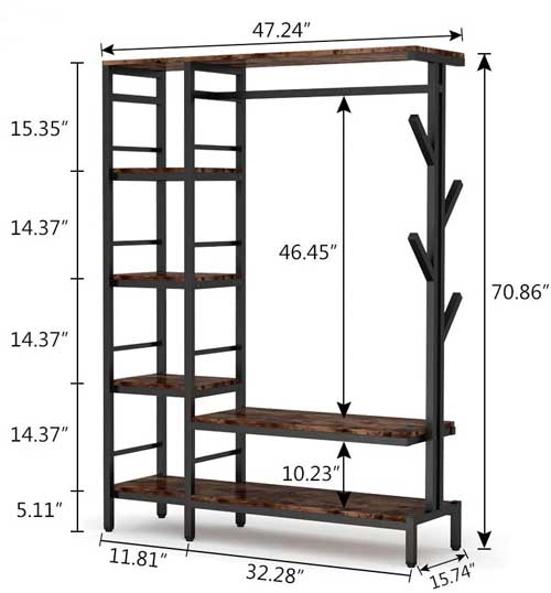 Closet Shelving Unit Dimensions and Height