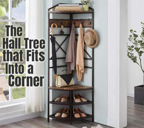 Space-Saving Corner Coat Rack - the Hall Tree that Fits into a Corner