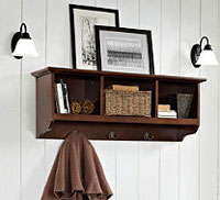 Cubby Shelf with Coat Hooks