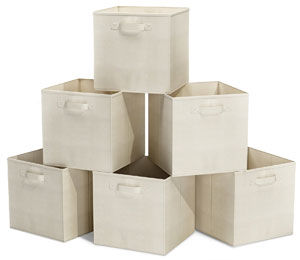 6 Cube Bins for Using in Storage Cubbies