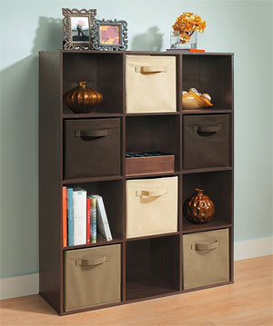 Cubeicals 12-Cube Organizer with Interior Fabric Storage Baskets