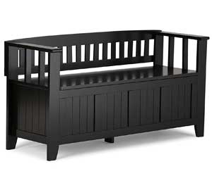 Acadian Solid Pine Entryway Bench with Lift-Up Storage Seat