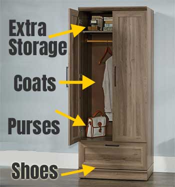 Freestanding Coat Closet for Front Entry