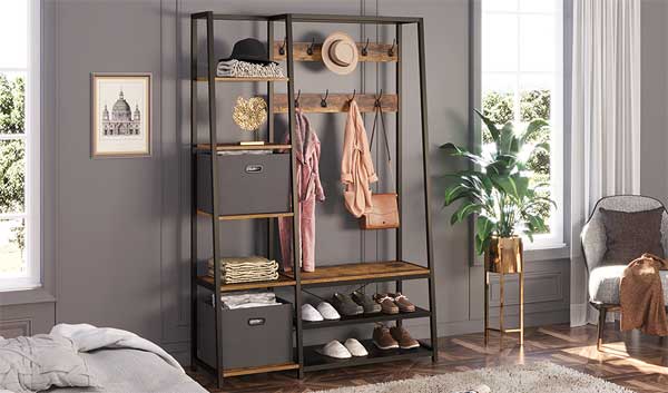 Industrial Coat and Shoe Rack
