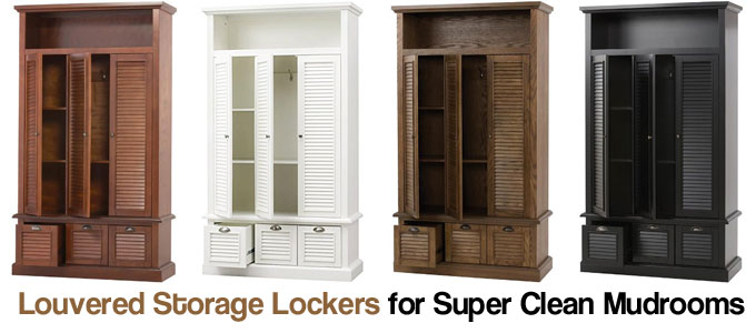 Louvered Storage Lockers for a Super Clean Mudroom