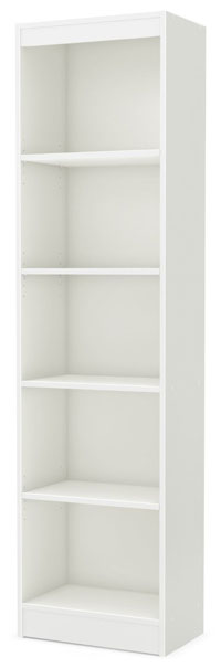 White 5-Shelf Mudroom Bookcase