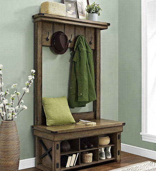Rustic Hall Tree with Cubbies [1Step Entryway Decorating]
