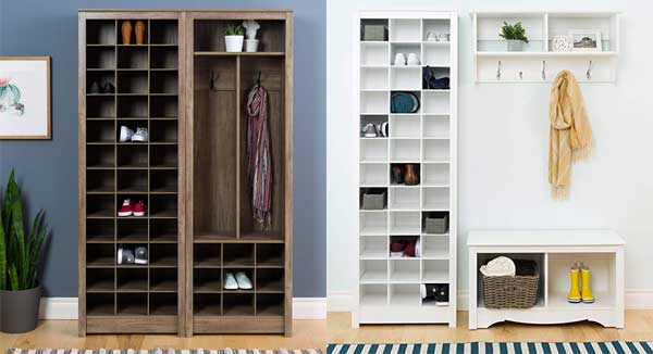 Shoe Cubby Mudroom Ideas - Combine Tall Cubby with a bench or Coat Rack