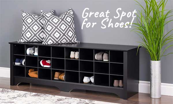 PrePac Shoe Storage Cubby Bench for Front Entry or DIY Mudroom