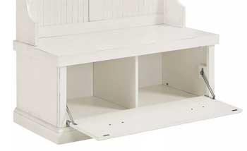 Storage Under Bench with Cubby Divider and Fold Down Door
