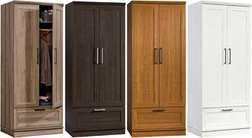 4 Wardrobe Colors: Dark Brown, Golden Oak, White and Weathered Wood