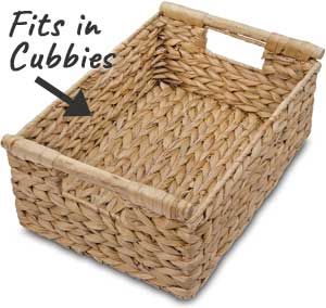 Natural Woven Grass Basket that Fits in Cubbies for Storage